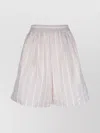 Fabiana Filippi Striped Pattern Lightweight Fabric Elastic Waistband Shorts In Neutral