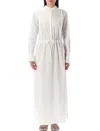 Fabiana Filippi Waist-cinched Cotton Poplin Dress With Diamond Thread