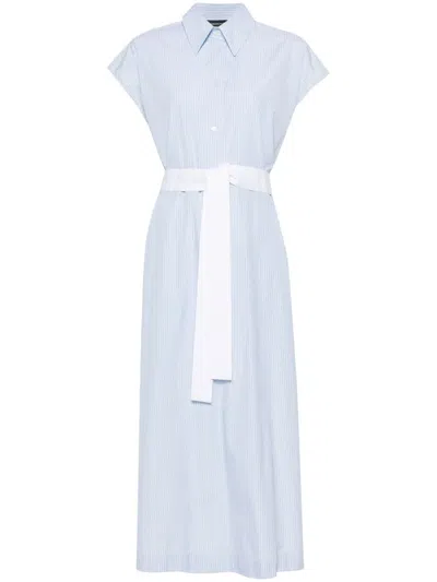 Fabiana Filippi Striped Poplin Shirt Dress In Blue