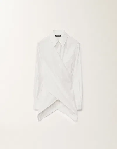 Fabiana Filippi Striped Poplin Shirt In White