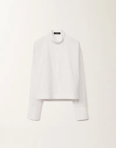 Fabiana Filippi Striped Poplin Shirt In White