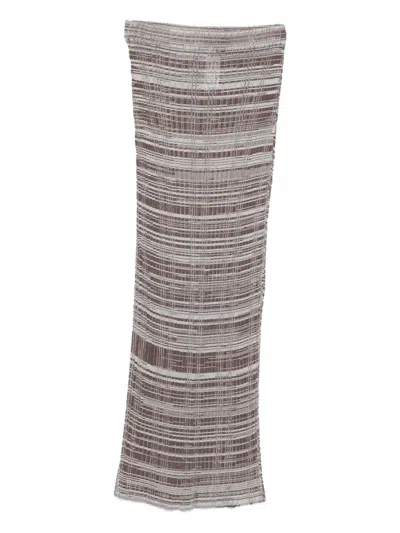 Fabiana Filippi Striped Ribbed Maxi Skirt In Brown