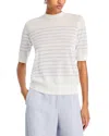 Fabiana Filippi Striped Linen-cotton Sweater In White