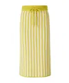 Shop Fabiana Filippi Striped Knitted Drawstring Midi Skirt In Yellow
