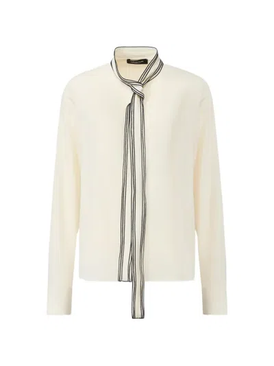 Fabiana Filippi Butter Crepe De Chine Bow Blouse In Multi