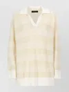 Fabiana Filippi Striped Wool And Cotton Blend Sweater In Neutral