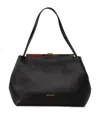 Fabiana Filippi Structured Black Leather Shoulder Bag In Black