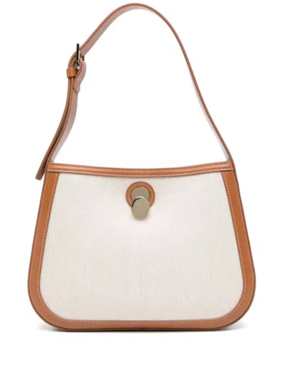 Fabiana Filippi Structured Canvas Shoulder Bag In White