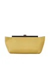 Fabiana Filippi Structured Leather Pouch With Zip Closure In Yellow