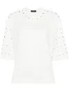 Fabiana Filippi Stud-embellished Cotton T-shirt In White