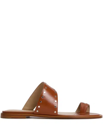 Fabiana Filippi Stud-embellished Sandals In Brown