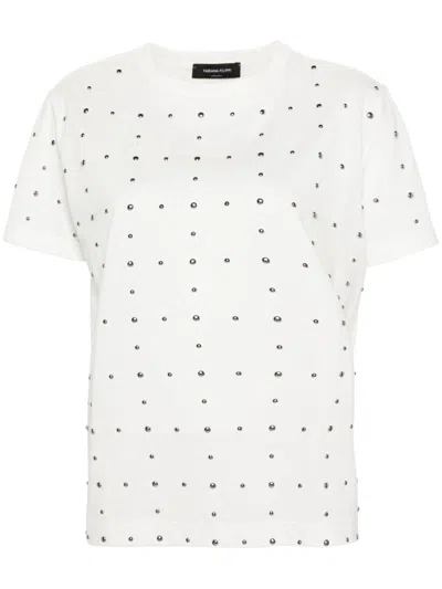 Fabiana Filippi Studded Cotton T-shirt In White
