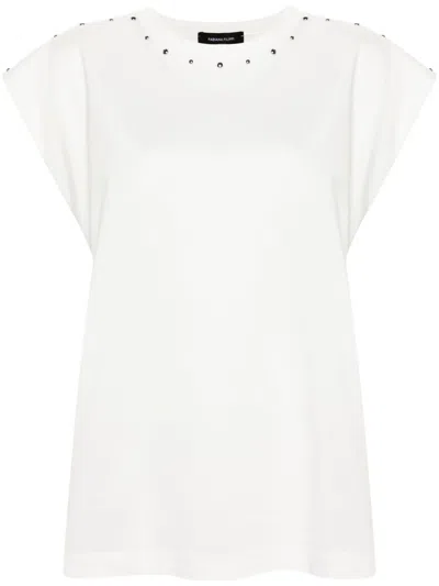 Fabiana Filippi Top Mit Nieten In Weiss