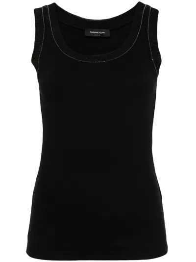 Fabiana Filippi Studed Scoop-neck Tank Top In Schwarz