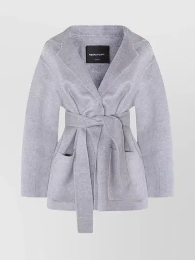 FABIANA FILIPPI STYLISH COAT WITH BELTED WAIST AND HOOD
