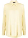 Fabiana Filippi Crepe Semi-sheer Shirt In Gray