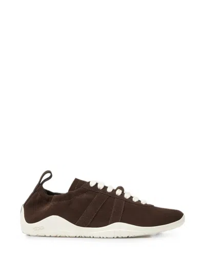 Fabiana Filippi Suede Bead-embellished Sneakers In Brown