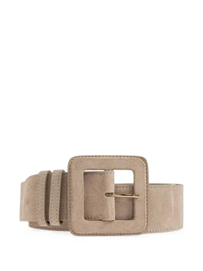 Fabiana Filippi Suede Buckle-fastening Belt In Brown
