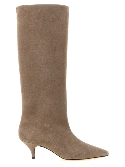 Fabiana Filippi Suede Kitten-heel Boot In Beige