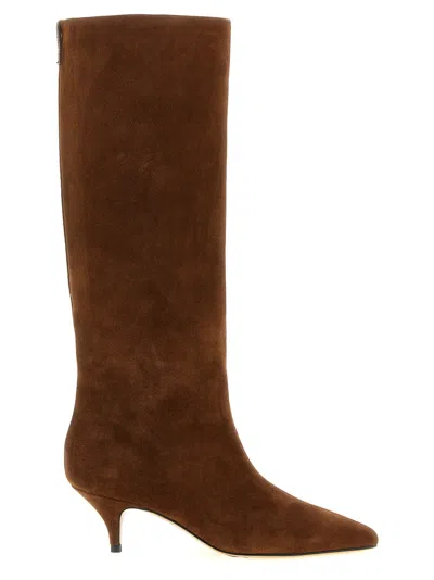 Fabiana Filippi Suede Kitten-heel Boot In Brown