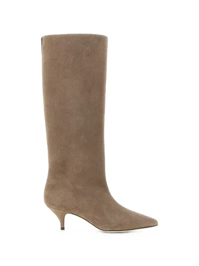 Fabiana Filippi Suede Leather Knee-high Boots In Nude
