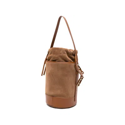 Fabiana Filippi Suede Leather Bucket Bag In Brown