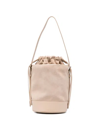 Fabiana Filippi Suede Leather Bucket Bag In Sand