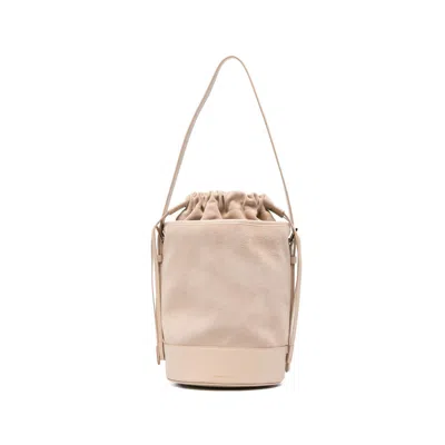 Fabiana Filippi Suede Leather Bucket Bag In Sand