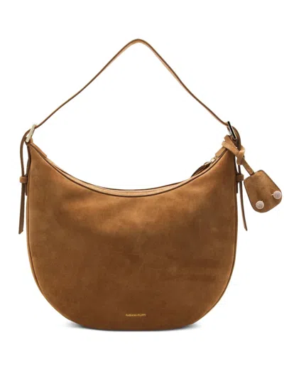 Fabiana Filippi Suede Leather Hobo Bag In Brown