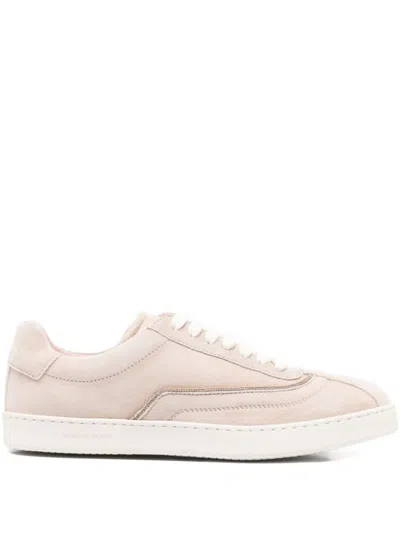 Fabiana Filippi Suede Trainers With Diamond Thread Embroidery In Neutral