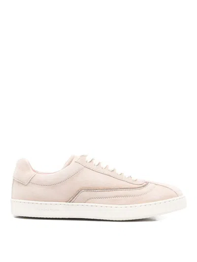 Fabiana Filippi Women Beige Suede Sneakers, 8.5 Luxury Sneakers For Women Darveys In Pink
