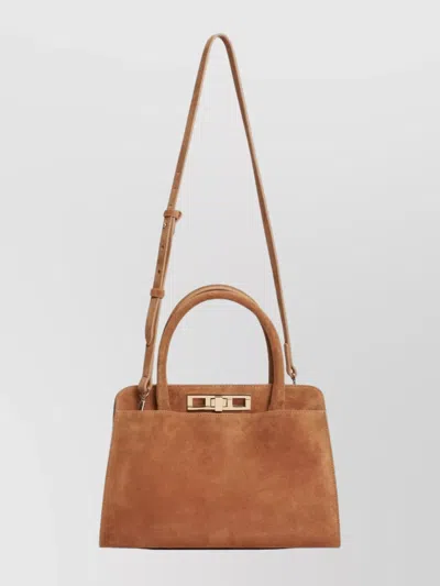 Fabiana Filippi Suede Leather Tote Bag With Adjustable Strap