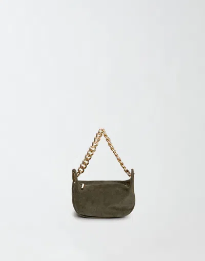 Fabiana Filippi Suede Mini Bag With Eyelets In Green