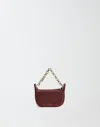 Fabiana Filippi Suede Mini Bag With Eyelets In Red