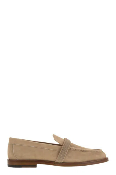Fabiana Filippi Suede Moccasin In Beige