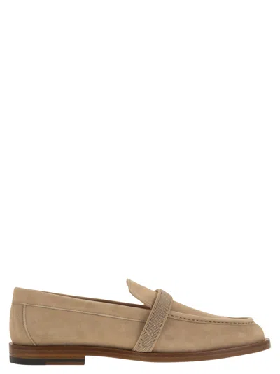 Fabiana Filippi Suede Moccasin In Sand