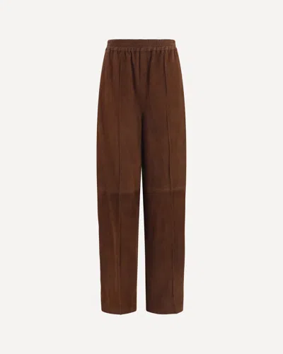 Fabiana Filippi Suede Pants In Brown