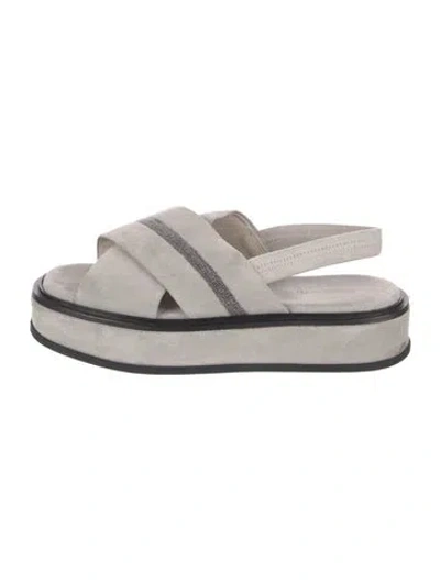 Pre-owned Fabiana Filippi Suede Sandals In Grey