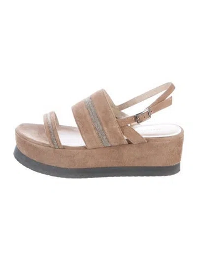 Pre-owned Fabiana Filippi Suede Sandals In Neutrals