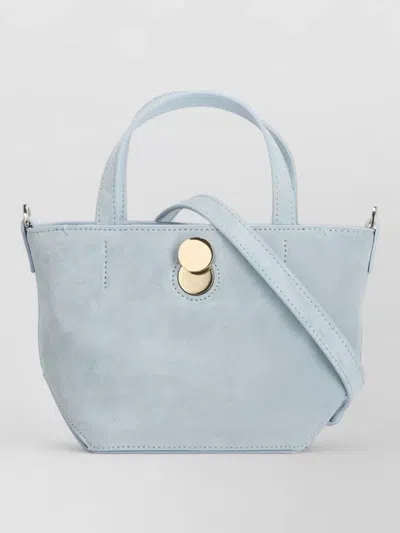 Fabiana Filippi Suede Shoulder Bag Eclissi Detail In Blue