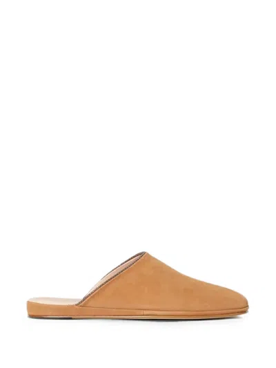 Fabiana Filippi Suede Slippers In Brown