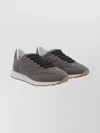 Fabiana Filippi Suede Sneakers With Rubber Sole And Stitching In Gray