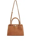 Fabiana Filippi Suede Leather Tote Bag With Adjustable Strap In Brown