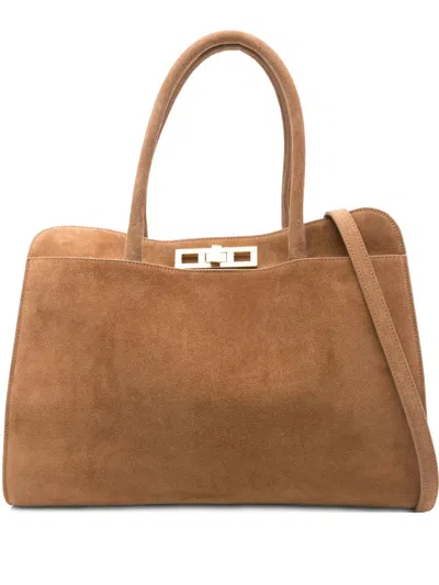 Fabiana Filippi Suede Tote Bag In Brown