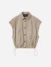 Fabiana Filippi Pleated Suede Bomber Jacket In Brown