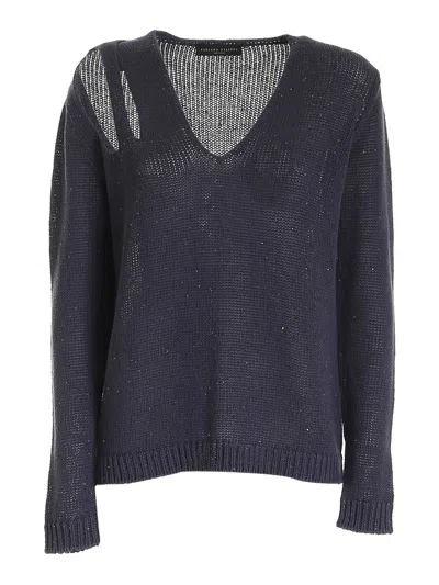 Fabiana Filippi Cut-out Sweater In Blue In Azul