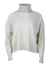Fabiana Filippi Sequin Embellished Turtleneck Knitwear Top In White
