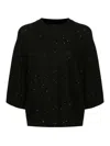 Fabiana Filippi Rib Trim Embellished Sweater In Negro