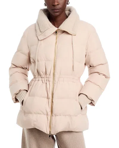 Fabiana Filippi Superlight Padded Parka With Knitted Detail In Neutral
