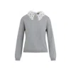 Fabiana Filippi Grey Crewneck Wool Sweater In Gray